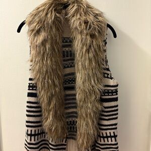 BB Dakota Sweater Vest with Faux Fur